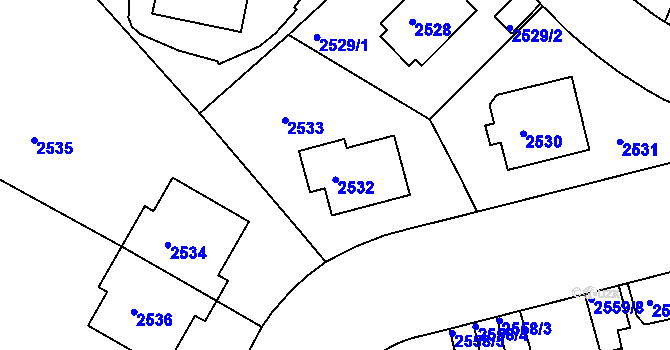 Parcela st. 2532 v KÚ Smíchov, Katastrální mapa