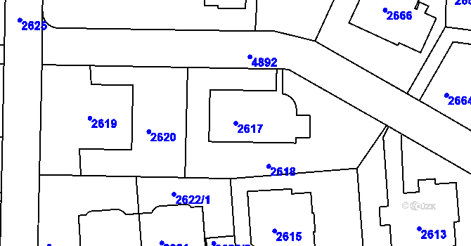 Parcela st. 2617 v KÚ Smíchov, Katastrální mapa
