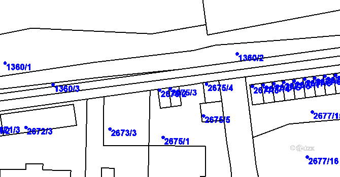 Parcela st. 2675/3 v KÚ Smíchov, Katastrální mapa