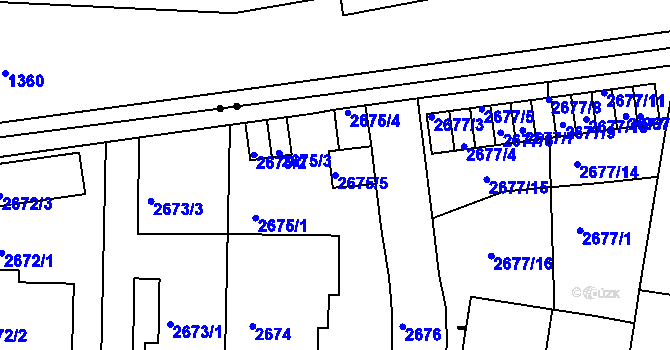 Parcela st. 2675/5 v KÚ Smíchov, Katastrální mapa