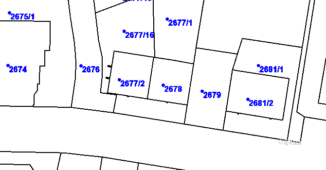 Parcela st. 2678 v KÚ Smíchov, Katastrální mapa