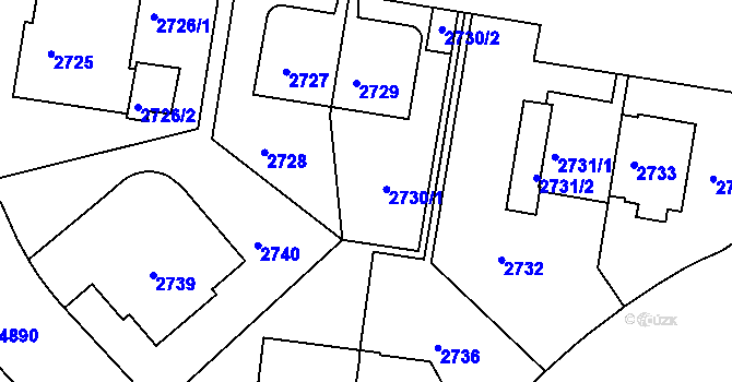 Parcela st. 2730 v KÚ Smíchov, Katastrální mapa