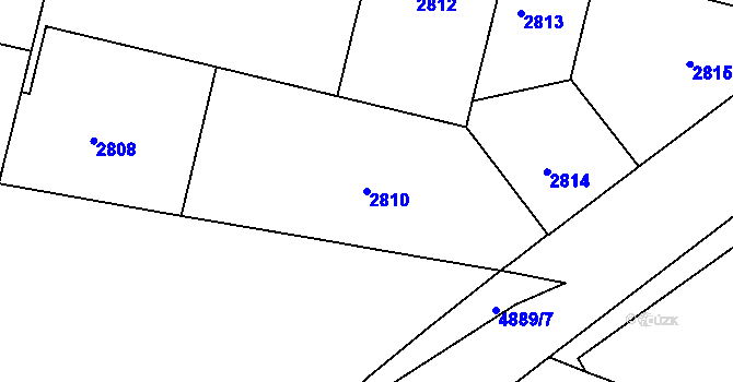 Parcela st. 2810 v KÚ Smíchov, Katastrální mapa