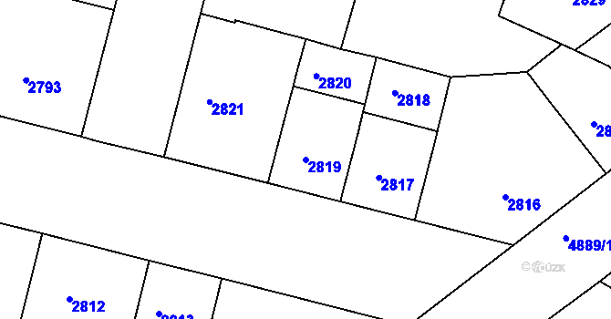 Parcela st. 2819 v KÚ Smíchov, Katastrální mapa