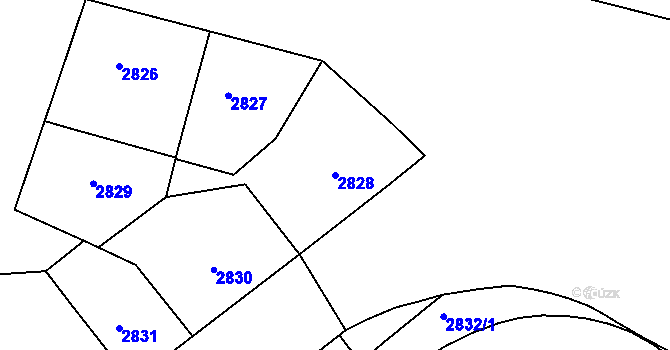 Parcela st. 2828 v KÚ Smíchov, Katastrální mapa