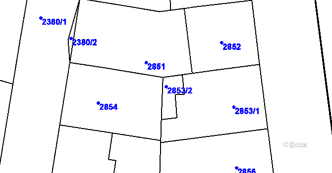Parcela st. 2853/2 v KÚ Smíchov, Katastrální mapa