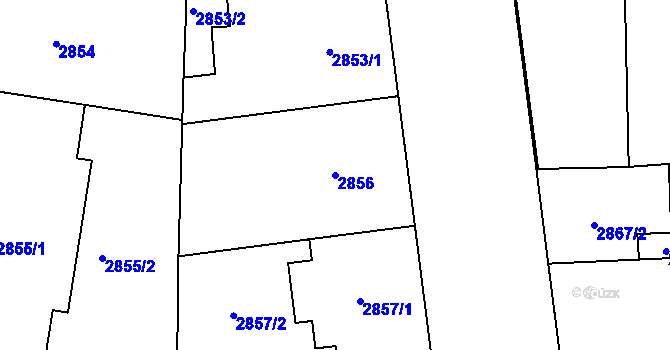 Parcela st. 2856 v KÚ Smíchov, Katastrální mapa