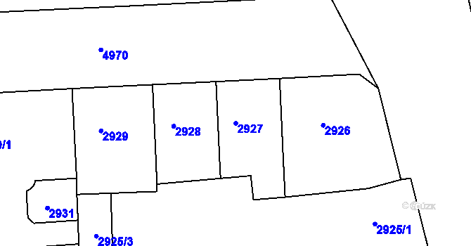 Parcela st. 2927 v KÚ Smíchov, Katastrální mapa