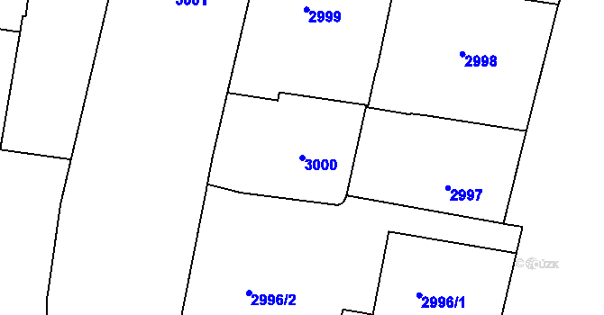 Parcela st. 3000 v KÚ Smíchov, Katastrální mapa
