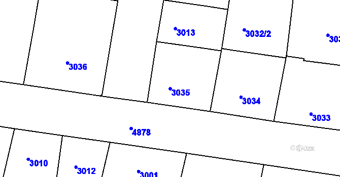 Parcela st. 3035 v KÚ Smíchov, Katastrální mapa