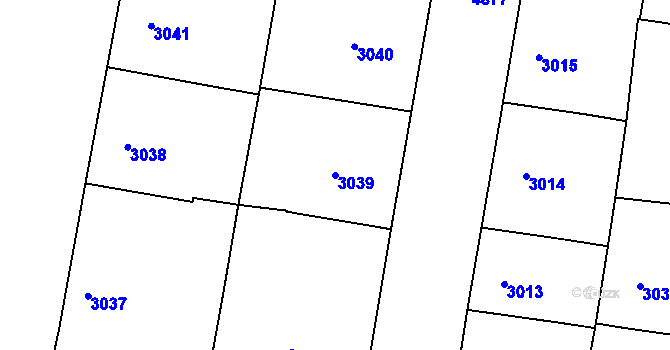 Parcela st. 3039 v KÚ Smíchov, Katastrální mapa