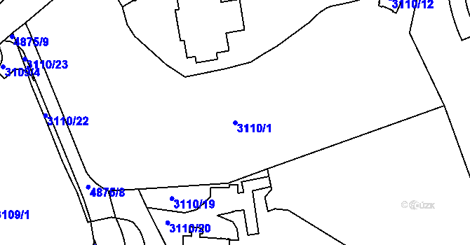 Parcela st. 3110/1 v KÚ Smíchov, Katastrální mapa