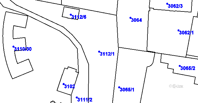 Parcela st. 3112/1 v KÚ Smíchov, Katastrální mapa