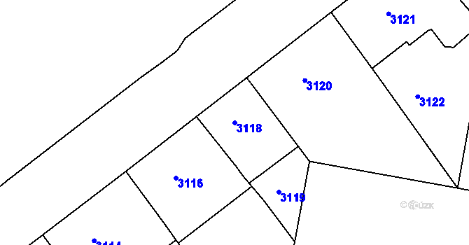 Parcela st. 3118 v KÚ Smíchov, Katastrální mapa