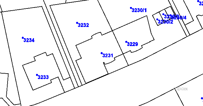 Parcela st. 3231 v KÚ Smíchov, Katastrální mapa