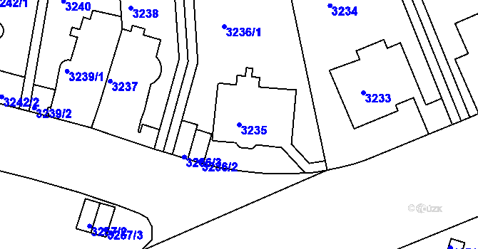 Parcela st. 3235 v KÚ Smíchov, Katastrální mapa