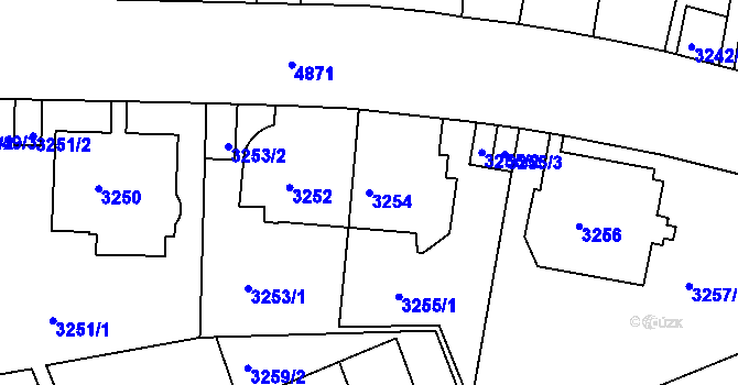 Parcela st. 3254 v KÚ Smíchov, Katastrální mapa