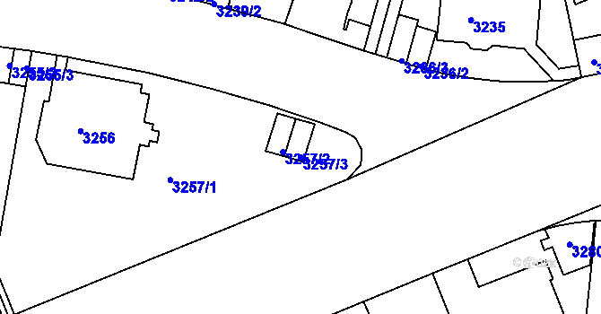 Parcela st. 3257/3 v KÚ Smíchov, Katastrální mapa