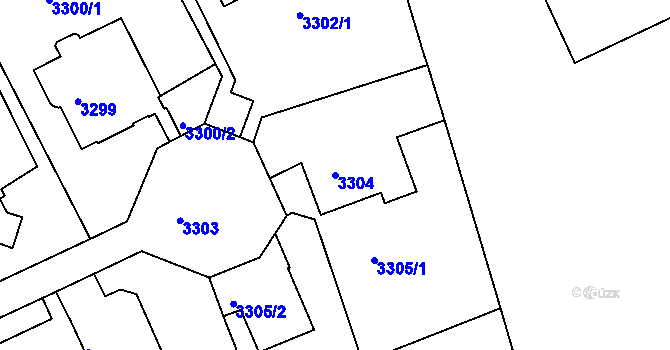 Parcela st. 3304 v KÚ Smíchov, Katastrální mapa