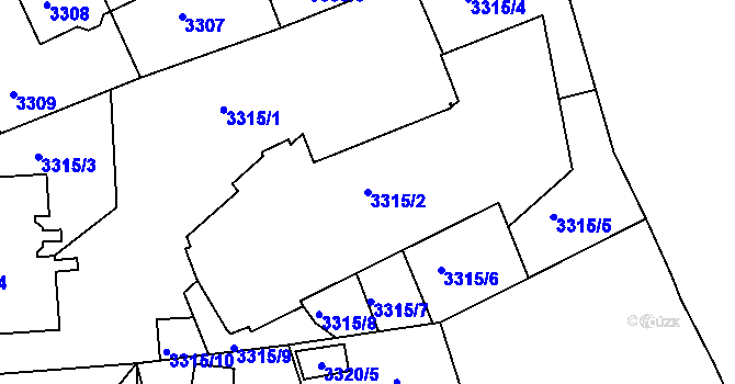 Parcela st. 3315/2 v KÚ Smíchov, Katastrální mapa