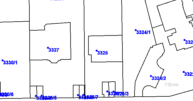 Parcela st. 3325 v KÚ Smíchov, Katastrální mapa