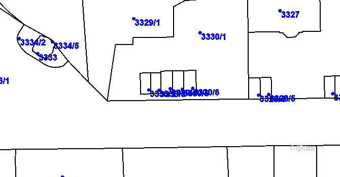 Parcela st. 3330/4 v KÚ Smíchov, Katastrální mapa