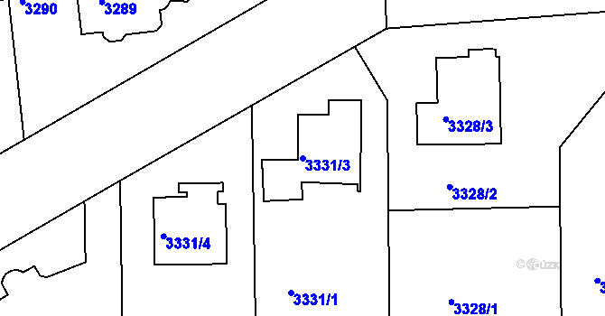 Parcela st. 3331/3 v KÚ Smíchov, Katastrální mapa