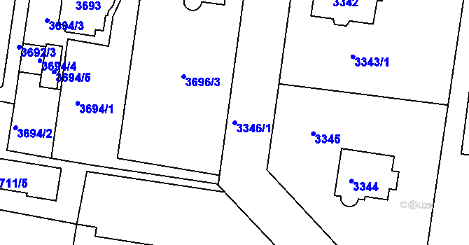 Parcela st. 3346/1 v KÚ Smíchov, Katastrální mapa
