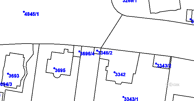 Parcela st. 3346/2 v KÚ Smíchov, Katastrální mapa