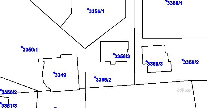 Parcela st. 3356/3 v KÚ Smíchov, Katastrální mapa
