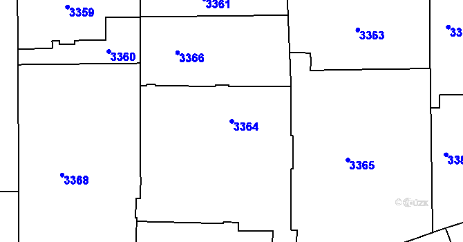 Parcela st. 3364 v KÚ Smíchov, Katastrální mapa