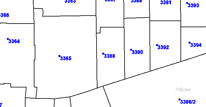 Parcela st. 3388 v KÚ Smíchov, Katastrální mapa
