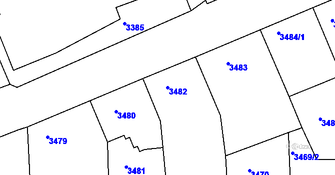 Parcela st. 3482 v KÚ Smíchov, Katastrální mapa