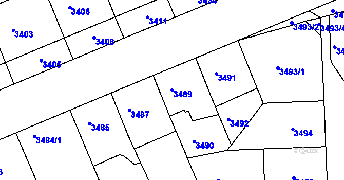 Parcela st. 3489 v KÚ Smíchov, Katastrální mapa