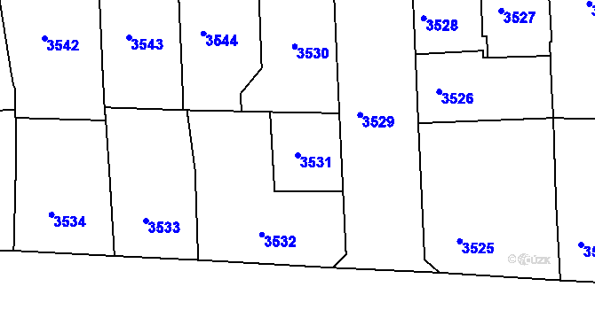 Parcela st. 3531 v KÚ Smíchov, Katastrální mapa