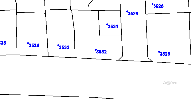 Parcela st. 3532 v KÚ Smíchov, Katastrální mapa
