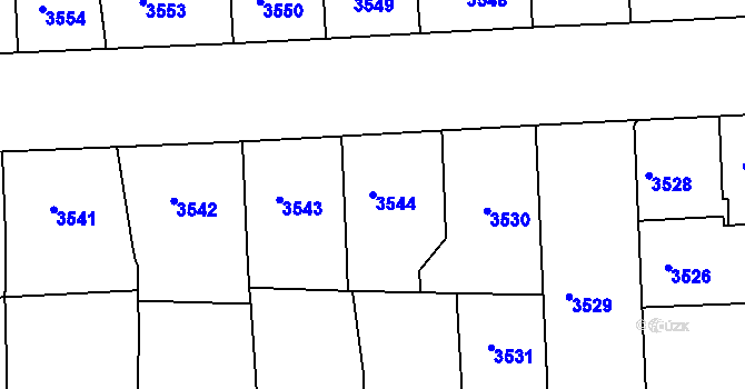 Parcela st. 3544 v KÚ Smíchov, Katastrální mapa