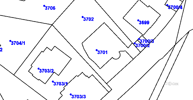 Parcela st. 3701 v KÚ Smíchov, Katastrální mapa