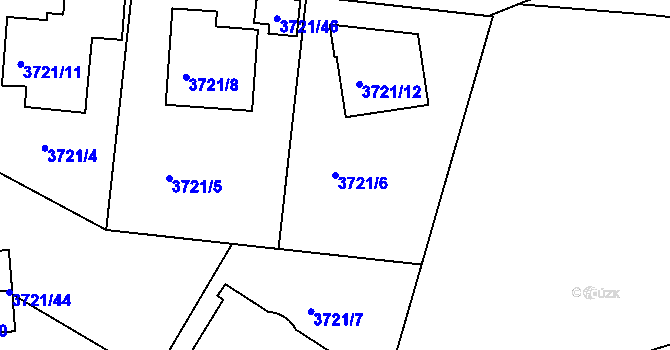 Parcela st. 3721/6 v KÚ Smíchov, Katastrální mapa