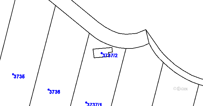 Parcela st. 3737/2 v KÚ Smíchov, Katastrální mapa