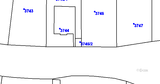Parcela st. 3745/2 v KÚ Smíchov, Katastrální mapa
