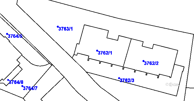Parcela st. 3762/1 v KÚ Smíchov, Katastrální mapa