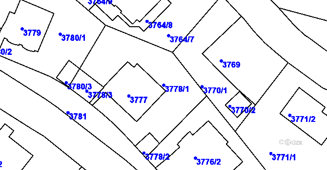 Parcela st. 3778/1 v KÚ Smíchov, Katastrální mapa