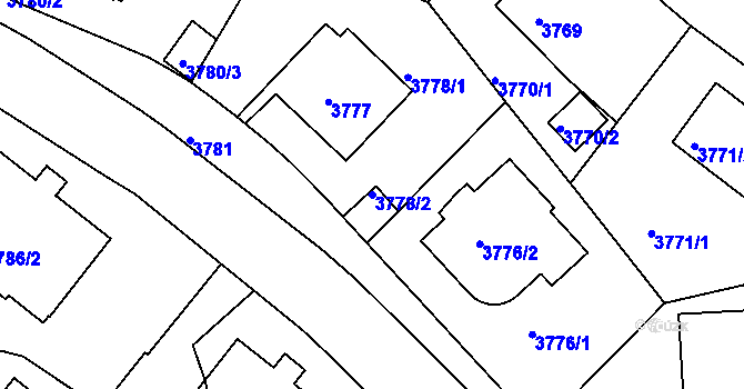 Parcela st. 3778/2 v KÚ Smíchov, Katastrální mapa