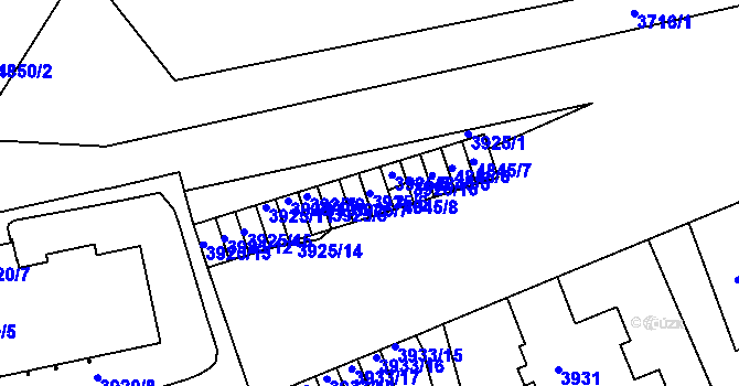 Parcela st. 3925/6 v KÚ Smíchov, Katastrální mapa
