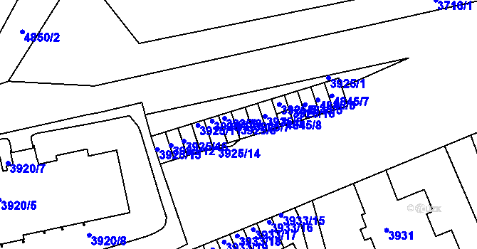Parcela st. 3925/8 v KÚ Smíchov, Katastrální mapa