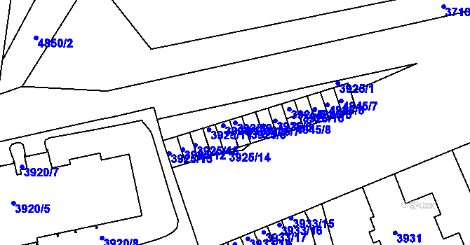 Parcela st. 3925/9 v KÚ Smíchov, Katastrální mapa