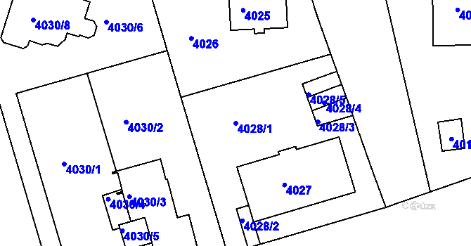 Parcela st. 4028/1 v KÚ Smíchov, Katastrální mapa