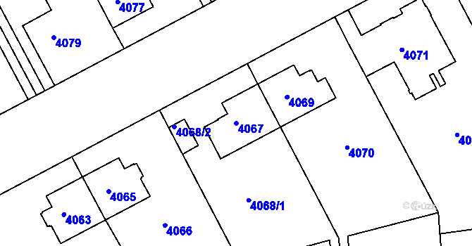 Parcela st. 4067 v KÚ Smíchov, Katastrální mapa