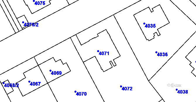 Parcela st. 4071 v KÚ Smíchov, Katastrální mapa